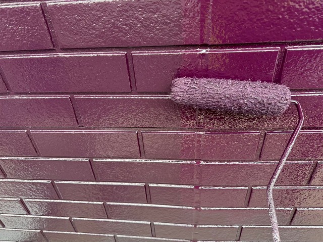 小美玉市紫色で外壁塗装